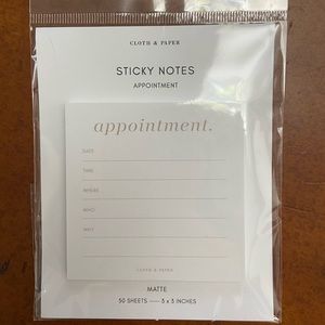 Cloth + Paper Appointment Sticky Notes